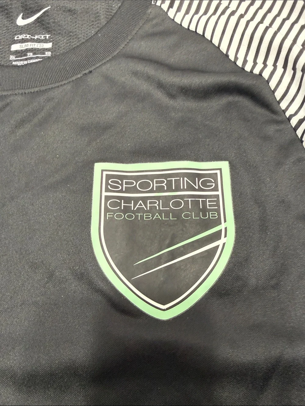 Nike NPLeagues charlotte Football club Men’s Black Soccer Jersey